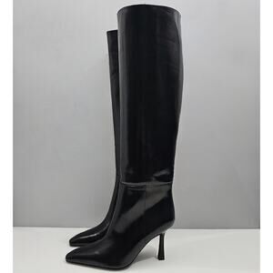 Jeffrey Campbell Sincerely Knee High Boot Womens 8.5 Black Patent Stiletto Heel